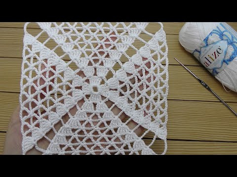 КВАДРАТНЫЙ МОТИВ КРЮЧКОМ простое вязание для начинающих Crochet square motifs Tutorial for beginners КВАДРАТНЫЙ МОТИВ КРЮЧКОМ простое вязание для начинающих Crochet square motifs Tutorial for beginners