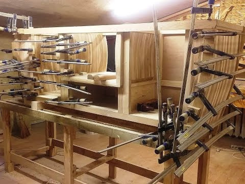 тумба под телевизор, сложный фасад, каркас для тумбы из дерева ч 2
