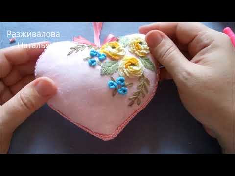 МК. Сердечко с вышивкой. Часть 1. Шаблон, рисунок. Heart with embroidery. Part 1. Template, drawing.