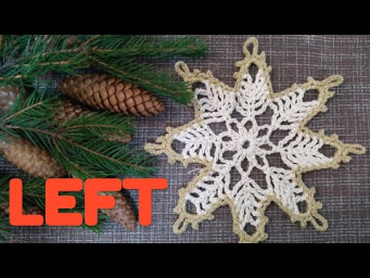 LEFT - How to Crochet motif Snowflake Crochet - for Beginners CROCHET