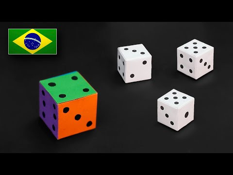 Como fazer um Dado de Origami - Instru&ccedil;&otilde;es em Portugu&ecirc;s PT-BR