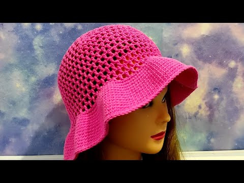 АЖУРНАЯ ПАНАМА КРЮЧКОМ.  ПАНАМА-ШЛЯПКА для начинающих.