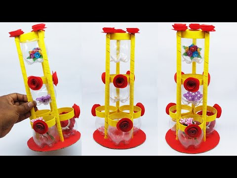 DIY-Best Out of Waste Showpiece - Desktop Organizer made from Plastic Bottle - Home Decoration Ideas
