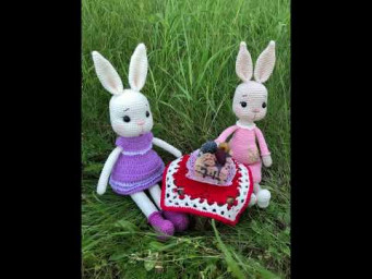 bunnies are relaxing on a picnic #shorts #crochet #bunny #toys