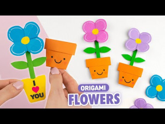 Оригами Цветок из бумаги | Сюрприз-открытка из бумаги