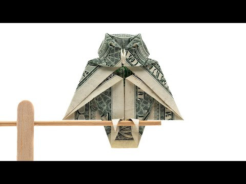Origami Dollar Bill Owl tutorial (John Montroll) 折り紙 フクロウ $1 money billete