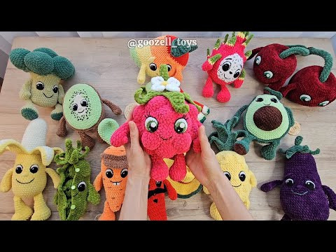Обзор игрушек, связанных по МК Фруктово-Овощной коллекции. Вязаные фрукты и овощи крючком