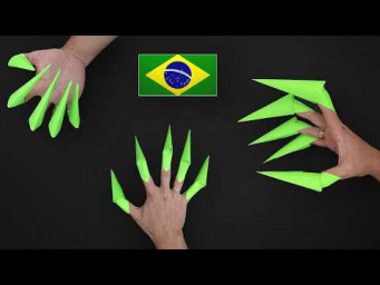 Origami: Garras de Monstro com folha A4 - Tutorial PT-BR