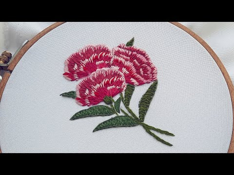 How to embroider Сarnations Flowers - Romanian Stitch How to embroider Сarnations Flowers - Romanian Stitch
