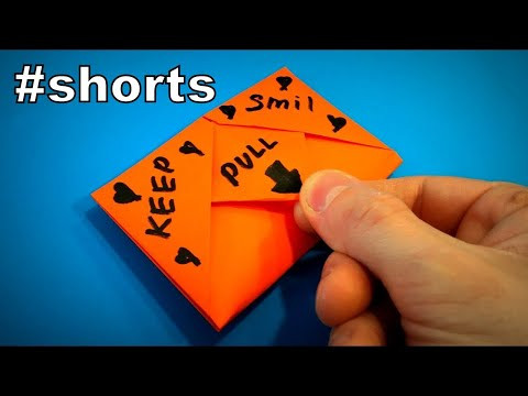 Origami SURPRISE MESSAGE CARD | How to Make a Paper Pull Tab Envelope Card DIY #shorts