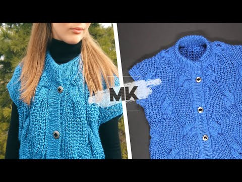 Жилет oversize из толстой пряжи / Подробный мастер-класс для начинающих Жилет oversize из толстой пряжи / Подробный мастер-класс для начинающих