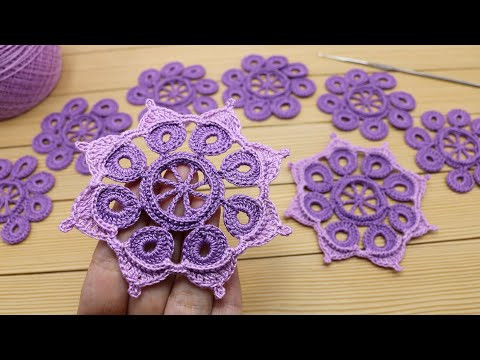 МОТИВЫ КРЮЧКОМ мастер-класс по вязанию ЦВЕТОК КРЮЧКОМ Crochet motif patterns