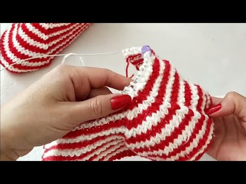 Двухцветные следки спицами ✅ Самое главное - Без шва Двухцветные следки спицами ✅ Самое главное - Без шва
