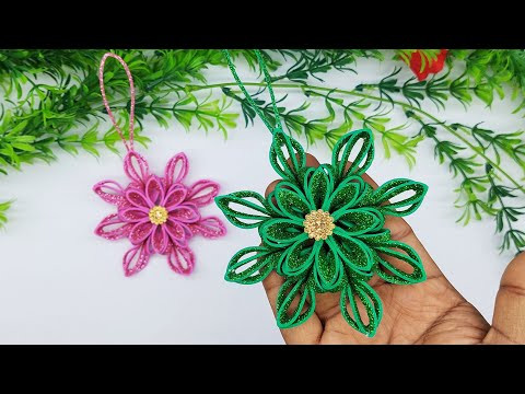 Christmas star ornaments to make - Glitter Paper Star Cutting - Christmas Decorations Ideas 2022