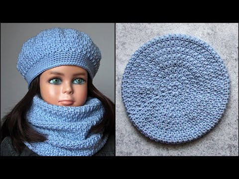 Берет крючком | Комплект берет и снуд крючком