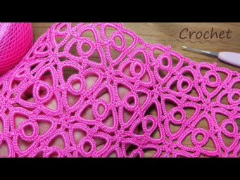 УЗОР без отрыва нити!!! ВЯЗАНИЕ КРЮЧКОМ безотрывный способ  SUPER Pattern Crochet triangles
