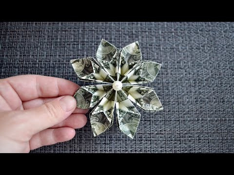 Cute MONEY FLOWER | Modular Dollar Origami for Graduation | Tutorial DIY (the designer is NProkuda)