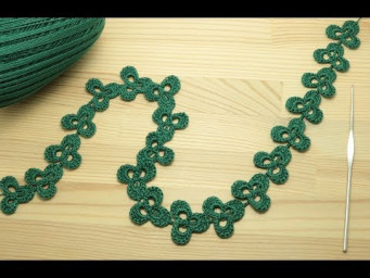 ЛЕНТОЧНОЕ КРУЖЕВО трилистник crochet ribbon lace flower trefoil crochet