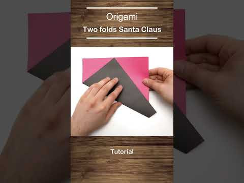 How to make an Origami SANTA CLAUS with TWO FOLDS #shorts How to make an Origami SANTA CLAUS with TWO FOLDS #shorts