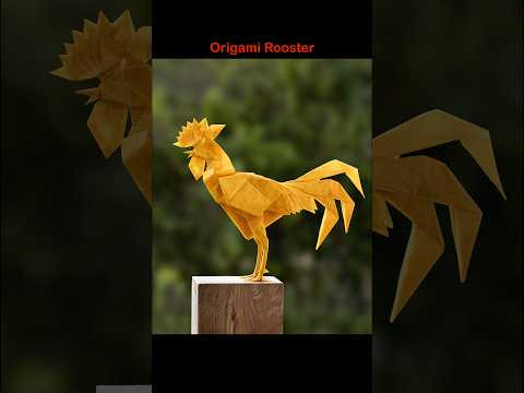 Origami Rooster by SATOSHI KAMIYA in a minute #shorts #origami #rooster