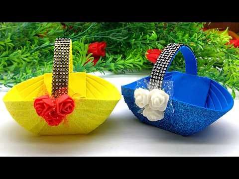 Mini Paper Basket DIY at Home | Quick Handmade Basket Step by Step Mini Paper Basket DIY at Home | Quick Handmade Basket Step by Step
