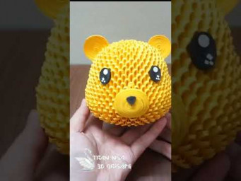 paper winnie the pooh making | 3d origami bear #diy #craft #trannga3dorigami