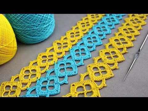 Очаровательное КРУЖЕВО КРЮЧКОМ легкое ВЯЗАНИЕ  для начинающих  Very Easy Crochet lace for beginners