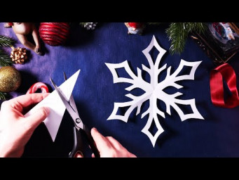 Как сделать снежинку из прямоугольной бумаги ✂❄ Легкий мастер-класс для детей и взрослых! #новыйгод