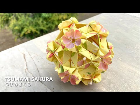 Tsumami Sakura 【つまみさくら】ユニット折り紙くす玉 Modular Unit Origami Kusudama - PrwOrigami Folding Tutorial Tsumami Sakura 【つまみさくら】ユニット折り紙くす玉 Modular Unit Origami Kusudama - PrwOrigami Folding Tutorial