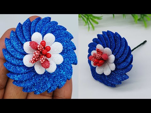 The Easy Way | Flower From Glitter Foamiran | Flores de fomi The Easy Way | Flower From Glitter Foamiran | Flores de fomi