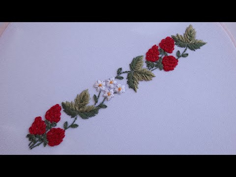 Border Embroidery What is the best way to embroider a strawberry border Border Embroidery What is the best way to embroider a strawberry border