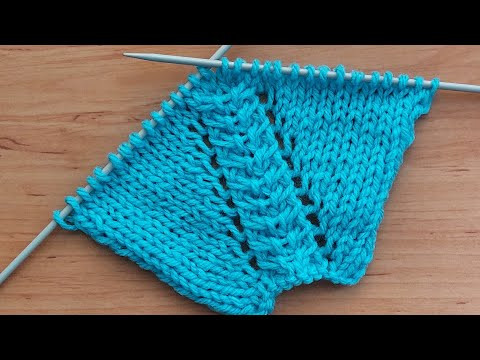 Ажурная регланная линия из шести петель для кардигана, туники, джемпера, пуловера.