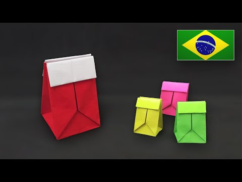 Como fazer uma Sacolinha para Presentes com Folha A4 - Tutorial em Portugu&ecirc;s BR