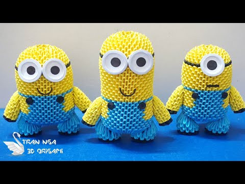 3d origami minion tutorial , paper miniature Kevin minion | como hacer minion de origami 3d 3d origami minion tutorial , paper miniature Kevin minion | como hacer minion de origami 3d