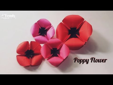 Origami Poppy Flower 折纸罂粟花