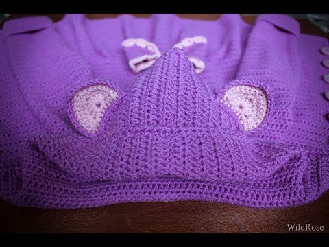 Вяжем ушки к кардигану / кофте  &hearts;  Вяжем крючком &hearts;  Wild Rose &hearts;