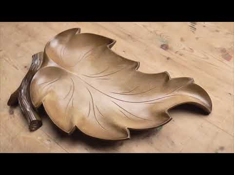 Candy box grape leaf, wood carving Candy box grape leaf, wood carving
