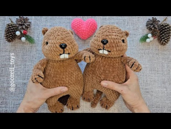 Вязаные Бобёр и Нутрия крючком по схеме @goozell_toys. Обзор игрушек