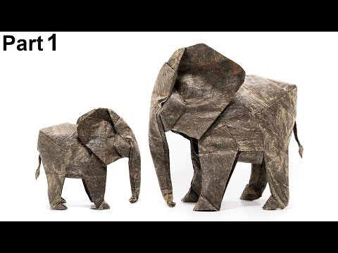 Origami Elephant tutorial 4K (Sipho Mabona) part 1 折り紙 象  elefante