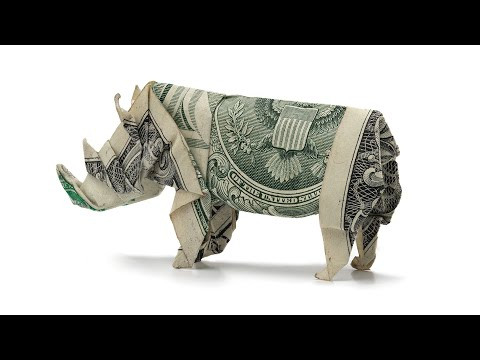 Origami Dollar Bill Rhinoceros tutorial (John Montroll) 折り紙 サイ $1 money billete Origami Dollar Bill Rhinoceros tutorial (John Montroll) 折り紙 サイ $1 money billete