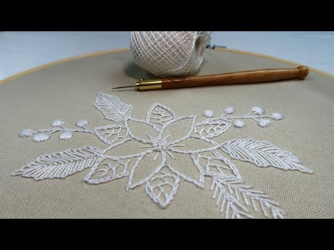 Белая Вышивка: Новогодний дизайн |Легкие стежки |White work: Christmas design Белая Вышивка: Новогодний дизайн |Легкие стежки |White work: Christmas design