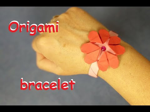 Браслет - сердечко из бумаги оригами | Origami paper heart bracelet
