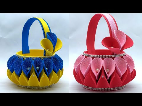 Beautiful Paper Basket - How to Make Basket - Home Decoration Craft - DIY Handmade Gift Ideas