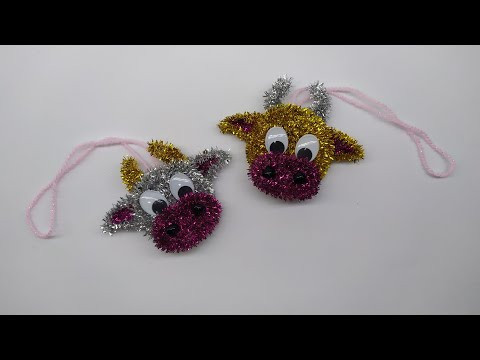 Как сделать БЫКА символ 2021 года из синельной проволоки. Игрушка на ёлку DIY Handmade Как сделать БЫКА символ 2021 года из синельной проволоки. Игрушка на ёлку DIY Handmade