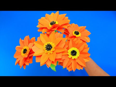 Красивый букет из бумаги на 1 сентября / DIY paper flowers Красивый букет из бумаги на 1 сентября / DIY paper flowers