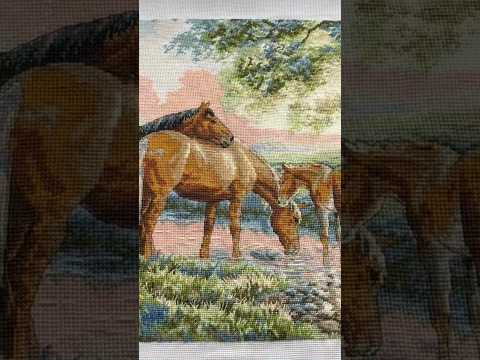“Horse Family” cross stitch project, Joy Sunday “Horse Family” cross stitch project, Joy Sunday