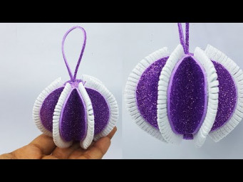 Best Wall Hanging Craft Ideas | Beautiful Ball With Glitter Paper | Foamy Craft Wall Hanging Ideas