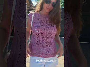 Аура счастья! Розово-сиреневый топ  Бесплатное описание  #knitting