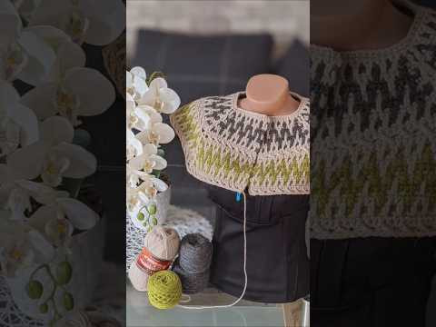 Жаккард гачком #knitting #crochet #handmade #crocheting #shorts #crochetpattern #cardigan