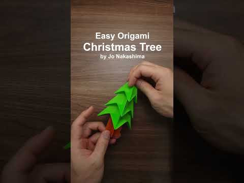 Easy Origami Christmas Tree (Jo Nakashima) #shorts Easy Origami Christmas Tree (Jo Nakashima) #shorts